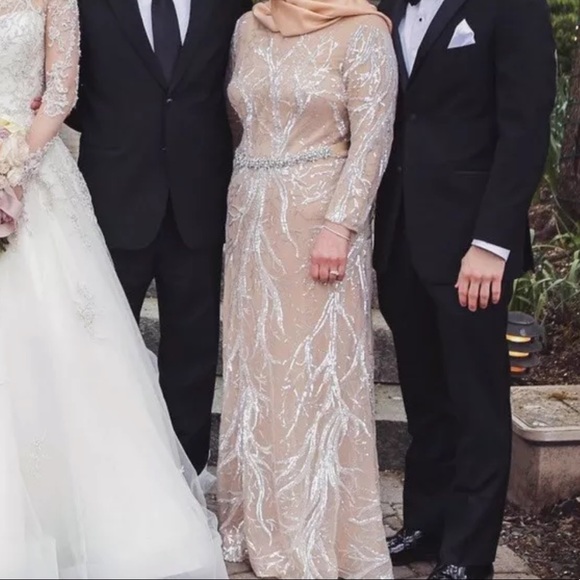 silver embellished gown